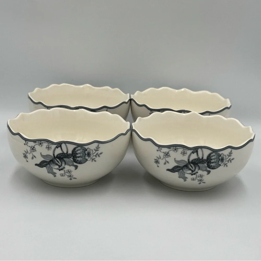 222 Fifth “Gabrielle Grey” Porcelain Soup/cereal Bowls- Set of 4